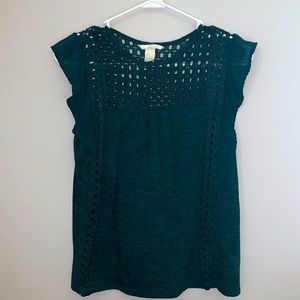 H&M green sleeveless blouse